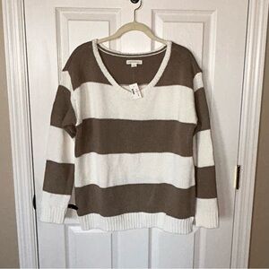 Aeropostale Striped V-Neck Sweater 🆕
